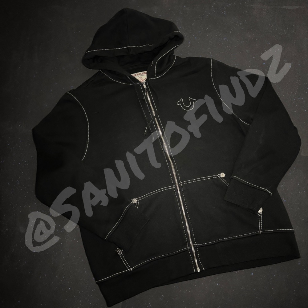 True Religion Black Hoodie with Logo